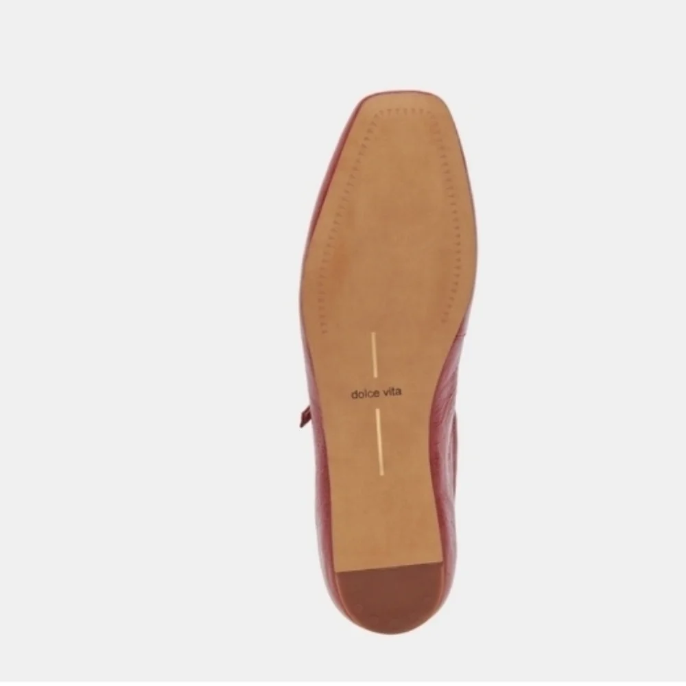 ❤️🔹️DOLCE VITA 🔹️REYES CRINKLE FLAT - RED CRINKLE PATENT Size 10.5 Or 13 - Picture 5 of 6